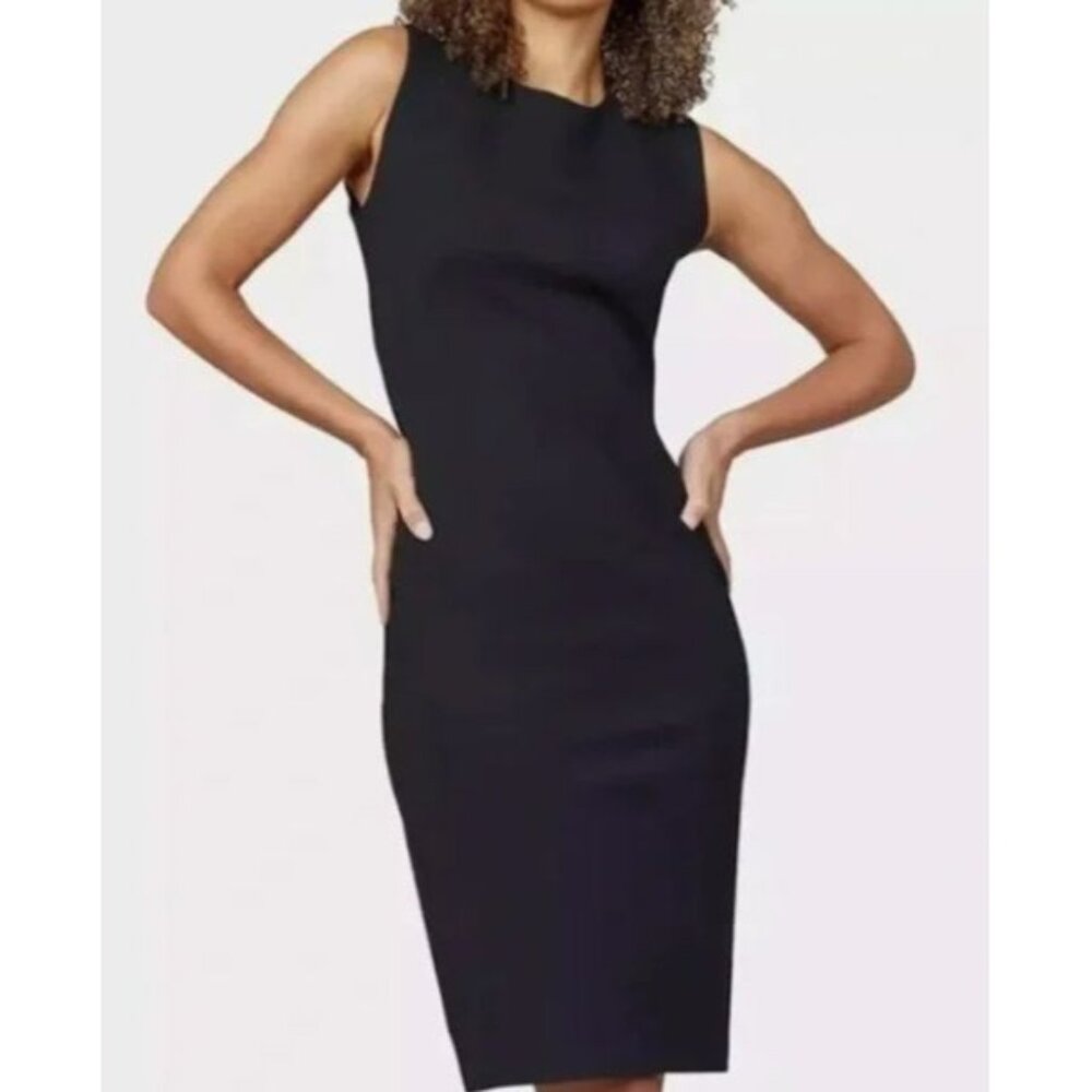 Spanx‎ Perfect Fitted Sheath Dress classic black preppy money sz S